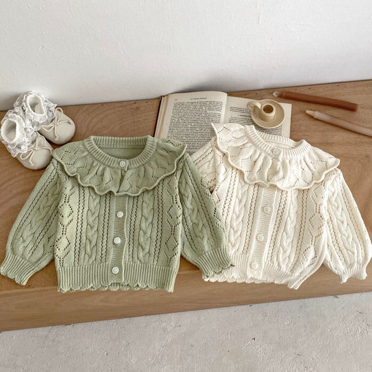 Autumn New Arrival Baby Kids Girls Comfortable Solid Color Jacquard